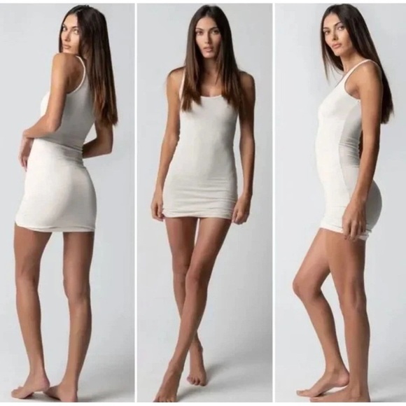 TALENTLESS Womens Bodycon White Tank Dress Sz XS Preppy Streetwear Party Beach - Picture 1 of 11